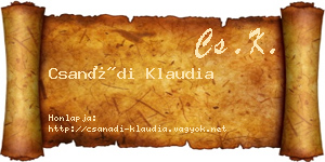 Csanádi Klaudia névjegykártya