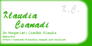 klaudia csanadi business card